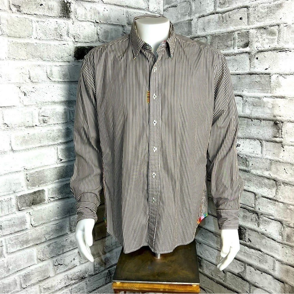 Robert Graham Jeans Striped Casual Button Down Shirt